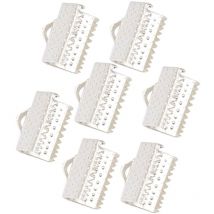 Feiyue - Lot de 100 embouts de cordon plaqués 1 cm, fermoirs de fixation en métal, pinces à sertir texturées, embouts de cordon, boucles, clips à