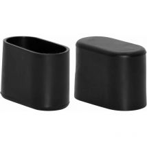 Zhuoxuan - Pied de meuble Lot De 100 Embouts Ovales En Pvc Souple Pour Pieds De Chaise, De Table, De Meubles 15 x 30 Mm (19/32' x 1-3/16'), Noir