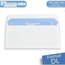 Lot de 100 Enveloppes blanches dl - gamme Courrier+ (sans fenêtre)