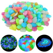 Yzmrbdqc - Lot de 100 galets de pierres lumineuses colorées galets lumineux galets lumineux pierres de galets lumineux pour aquarium jardin