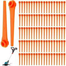 Bluedeer - Lot de 100 Lames de Rechange en Plastique pour Coupe-Bordures Gardena 9823 9825 9820 9821 Lames débroussailleuse 70mm