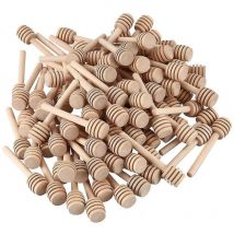 Lot de 100 mini bâtonnets à miel en bois de 3 pouces, emballés individuellement, pour distribuer des pots de miel