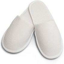 Desineo - lot de 100 paires de Chaussons fermés pantoufle éponge jetables Blancs pour Thalasso, hôtel, spa , piscine ....