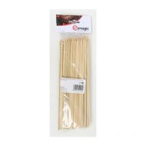 Somagic - Lot de 100 pics à brochette 25 cm en bambou - Marron