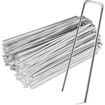 Aquasup - Lot De 100 Piquets De Fixation - 15 Cm X 3 Cm - Ø 3 Mm - Acier Galvanisé-sardine Piquet Terre Tente Jardin
