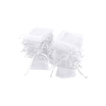 Cyslmuk - Lot de 100 sachets en organza blanc, 7 x 9 cm, pochette cadeau en organza, pochette à bijoux, sachets de mariage, sachets de lavande,