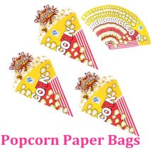 Lot de 100 sacs en papier triangulaires pour pop-corn, rangement de bonbons, pointes effilées, boîte cadeau alimentaire, accessoires, rencontres,