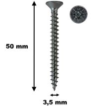 Lot De 100 Vis À Bois, Tf, Acier Zingué, 3.5 X 50 Mm
