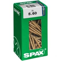 Boîte 75 unités. vis a bois Spax cab. plat yellox 5.0x60mm Spax