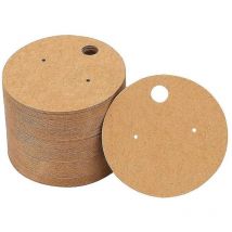 Lot de 1000 cartes de présentation rondes pour boucles d'oreilles, cartes de présentation en carton pour clous d'oreilles, présentoir à bijoux vierge