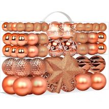 Lot de 101 boules de Noël Roomtip avec cime de sapin de Noël, boules de Noël incassables - Mini boules de Noël pour boule de sapin de Noël