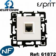 Prise murale RJ45 blanche simple ou double esprit - Type de Prise RJ45 - Prise RJ45 stp Cat6 Gr.3