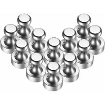 Lot de 12 aimants puissants en néodyme N52 avec boîte de rangement, 12 x 16 mm, aimants extrêmement puissants pour tableau noir, plaque magnétique,
