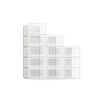 Lifcausal - Lot de 12 boîtes de rangement pour chaussures, organiseur de chaussures empilable en plastique transparent pour garde-robe, conteneurs à