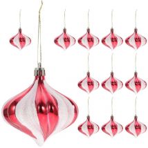 Lot de 12 boules suspendues pour sapin de Noël, décorations de fête de Noël, boules à suspendre en tutu violet