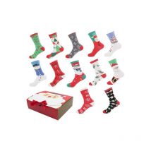 Ugreat - Lot de 12 chaussettes cadeaux pour les vacances de Noël avec boîte cadeau Chaussettes d'hiver chaudes Chaussettes pantoufles de vacances, 12
