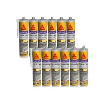 Lot de 12 colles mastic SIKA Sikaflex-142 Crystal clear - Transparent - 290 ml
