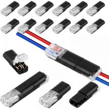 Lot de 12 connecteurs de voiture à 2 broches, connecteurs étanches pratiques et rapides – connecteur de câble à 2 broches