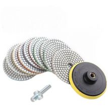 Debuns - Lot de 12 disques de polissage diamant humide et sec - 4' - Pour granit, marbre, béton, pierre,de