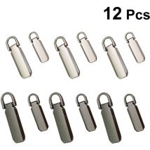 Feiyue - Lot de 12 fermetures à glissière de 2 tailles différentes, kit instantané de réparation de languettes de traction, curseurs moulés pour