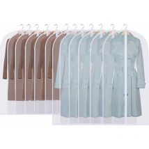 Lot de 12 housses à vêtements, longues, 60 x 120/100 cm, housse de costume transparente, housse à vêtements, housse à vêtements, housse à vêtements,