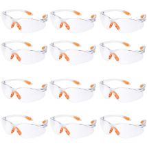 Lot de 12 Lunette de Sécurité Lunettes de Protection Travail avec Lentilles Transparentes Anti-Buée Lunette Protection pour Jardin Laboratoire Chimie