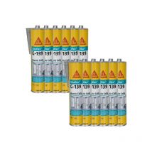 Lot de 12 mastic-colle à prise rapide Sika Sika flex g 139 - Gris béton - 300ml