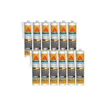 Lot de 12 mastics silicone à séchage rapide Sika Sika Seal-182 Sanitaire Express 1h - Blanc - 300ml