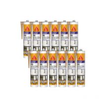 Lot de 12 mastics silicone Sika Sika Seal 110 Menuiserie & Vitrage - Beige Pierre - 300ml