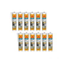 Lot de 12 mastics silicone Sika Sika seal-180 Salle de bain & carrelage - Blanc - 300ml