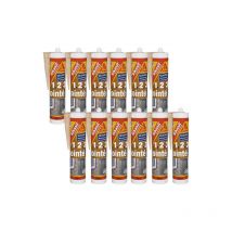 Sika - Lot de 12 mastics silicone sil construction - Beige - 300ml