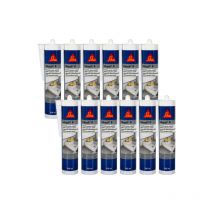 Sika - Lot de 12 mastics silicone universel sil-P Marine - Transparent - 300ml