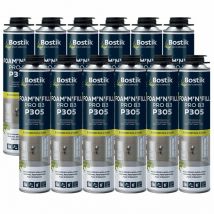 Bostik - Lot de 12 Mousses expansives pu pistolable P305 Foam'n'Fill Pro B3 750ml