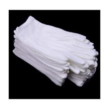 Lot de 12 paires de gants, en coton blanc, confortables et respirants, pour les soins de la peau, l'examen des bijoux, le travail quotidien, et bien