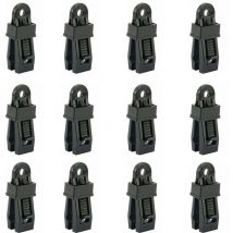 Lot de 12 pinces à bâche robustes, clip pour tente extérieure pour maintenir la bâche, le pare-soleil de voiture, la piscine