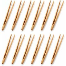 Lot De 12 Pinces En Bambou Pour Toast - Pinces De Cuisine En Bambou - Ustensile De Cuisine - Sucre - Salade En Bambou - Pinces À Thé Kongfu