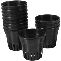 Lot de 12 pots de fleurs en filet hydroponique pour plantes aquatiques, pots de fleurs, pots de légumes noirs
