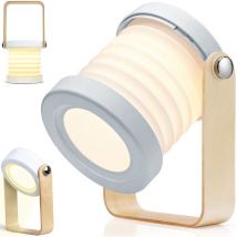 Lampe De Table De Bureau, Lampe De Lecture Led Télescopique Portable Pliable Avec Poignée En Bois Lampe Lanterne