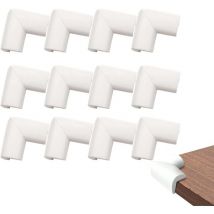 LaBlanc - Lot de 12 Protège-coins Bébé et Enfant, Mousse Souple Sécuritaire pour Tables d'Angle et Tous Types de Meubles, Résistant aux Chocs (Blanc)