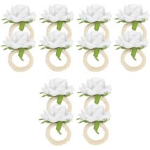 Lot de 12 ronds de serviette en forme de rose pour la Saint-Valentin