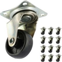 Lot de 12 roulettes pivotantes à roulement à billes