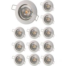 Lampesecoenergie - Lot de 12 Spot encastrable fixe led blanc 230v blanc neutre angle 38°