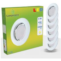 Lampesecoenergie - Lot de 12 Spot Led Encastrable Complete Blanc Lumière Blanc Chaud 5W eq.50W ref.267