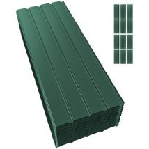 Mondeer - Panneau et lame de bardage lot de 12 plaques de toit tôle bac acier abri de jardin toiture en métal galvanisé 12x1150x 450mm=6m² 0.3 mm Vert