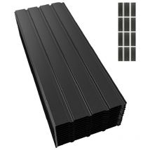 Panneau et lame de bardage lot de 12 plaques de toit tôle bac acier abri de jardin toiture en métal galvanisé 12x1150x 450mm=6m² 0.3 mm noir Mondeer
