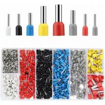 Euritecsa - Lot de 1200 embouts avec douilles isolées 0,5-10 mm² pour câbles de bricolage, etc. (1200 embouts)