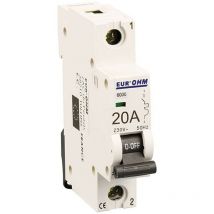Eur Ohm - Disjoncteur 1P 20A courbe c 6kA (20106)