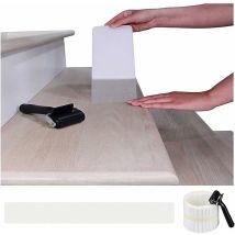 Serbia - Lot de 15 marches d'escalier antidérapantes 14 x 80 cm, ruban adhésif transparent, bandes antidérapantes, autocollants de sécurité pour