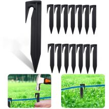 Lot de 15 piquets d'ancrage en Plastique pour Jardin-Piquets pour Bordure de Jardin-24,5 cm Noir