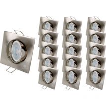Lampesecoenergie - Lot de 15 Spot led carré 230v alu brossé 38° led blanc neutre